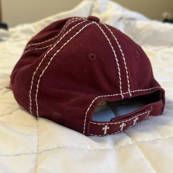 WOMENS BALL CAP. Burgundy - Picture 3 of 4